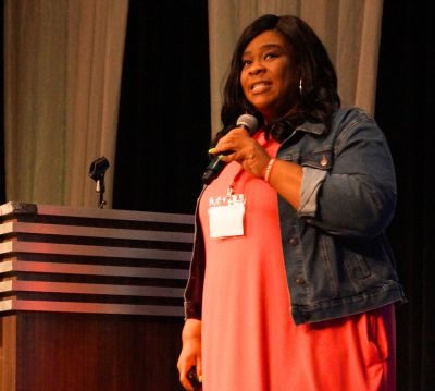 Jessyca Mathews, an English and AP African American studies teacher from Flint, Michigan, was the conference's keynote speaker. 