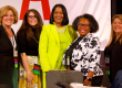 Congresswoman Jahana Hayes standing with all four CEA officers at the CEA RA.